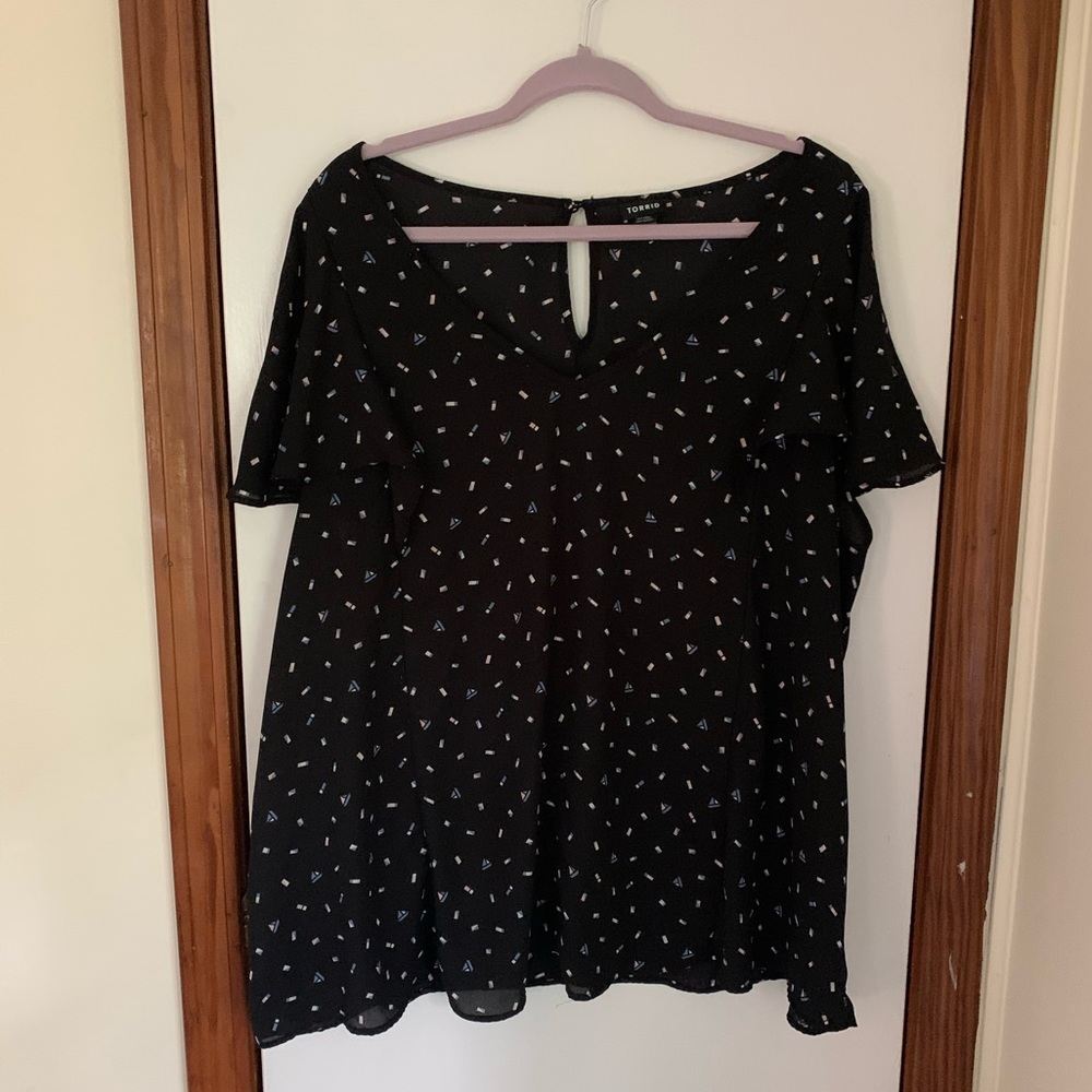 Torrid Confetti Print Blouse, Size 3